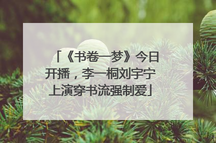 《书卷一梦》今日开播，李一桐刘宇宁上演穿书流强制爱