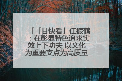 「甘快看」任振鹤：在彰显特色追求实效上下功夫 以文化为重要支点为高质量发展增添动能