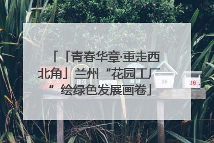 「青春华章·重走西北角」兰州“花园工厂”绘绿色发展画卷