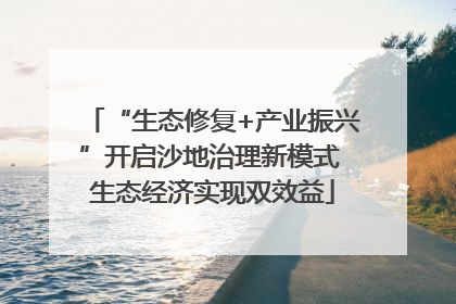 “生态修复+产业振兴”开启沙地治理新模式 生态经济实现双效益