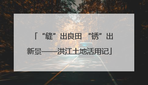 “缝”出良田 “锈”出新景——洪江土地活用记