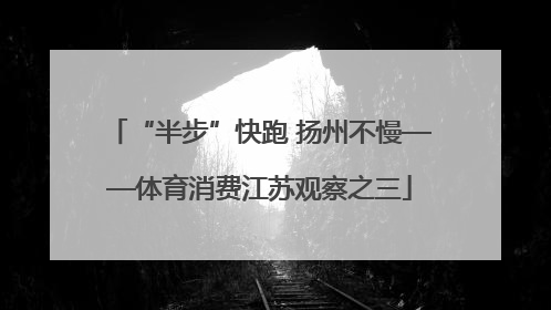 “半步”快跑 扬州不慢——体育消费江苏观察之三