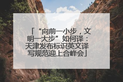“向前一小步，文明一大步”如何译：天津发布标识英文译写规范迎上合峰会