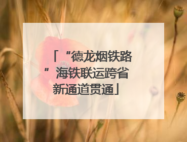 “德龙烟铁路”海铁联运跨省新通道贯通