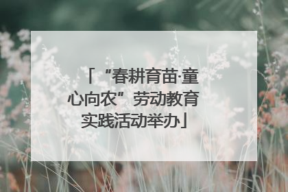“春耕育苗·童心向农”劳动教育实践活动举办