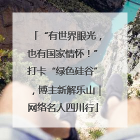 “有世界眼光，也有国家情怀！”打卡“绿色硅谷”，博主新解乐山｜网络名人四川行