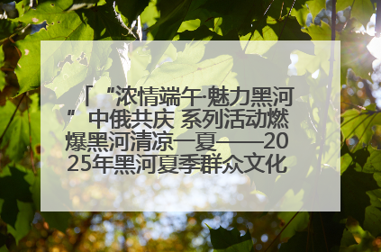 “浓情端午·魅力黑河”中俄共庆 系列活动燃爆黑河清凉一夏——2025年黑河夏季群众文化活动启幕 多元文化赋能边境文旅新高地
