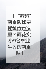 “苏超”南京队球星摇篮竟是这里？雨花实小9名毕业生入选南京队