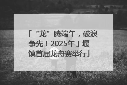 “龙”腾端午，破浪争先！2025年丁堰镇首届龙舟赛举行