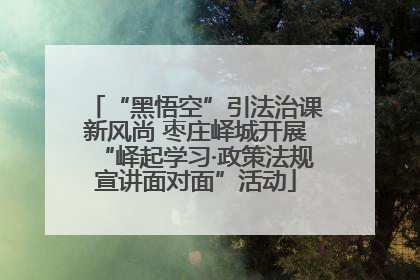 “黑悟空”引法治课新风尚 枣庄峄城开展“峄起学习·政策法规宣讲面对面”活动