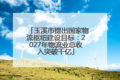 玉溪市提出国家物流枢纽建设目标：2027年物流业总收入突破千亿