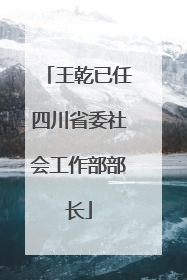 王乾已任四川省委社会工作部部长