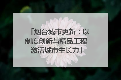 烟台城市更新：以制度创新与精品工程激活城市生长力