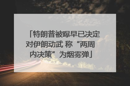 特朗普被曝早已决定对伊朗动武 称“两周内决策”为烟雾弹