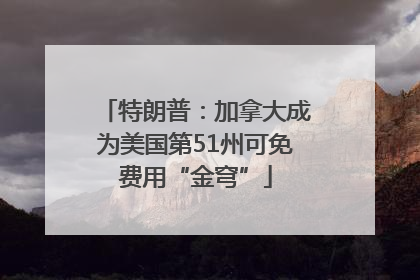 特朗普：加拿大成为美国第51州可免费用“金穹”
