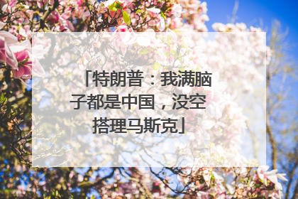 特朗普：我满脑子都是中国，没空搭理马斯克
