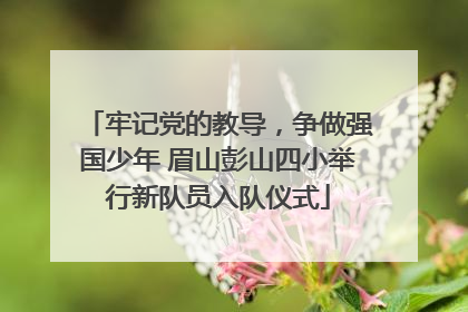 牢记党的教导，争做强国少年 眉山彭山四小举行新队员入队仪式