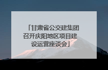 甘肃省公交建集团召开庆阳地区项目建设运营座谈会