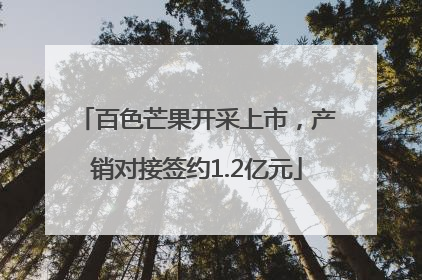 百色芒果开采上市，产销对接签约1.2亿元