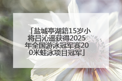 盐城亭湖籍15岁小将吕沁遥获得2025年全国游泳冠军赛200米蛙泳项目冠军