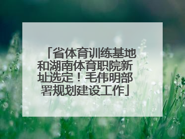 省体育训练基地和湖南体育职院新址选定！毛伟明部署规划建设工作