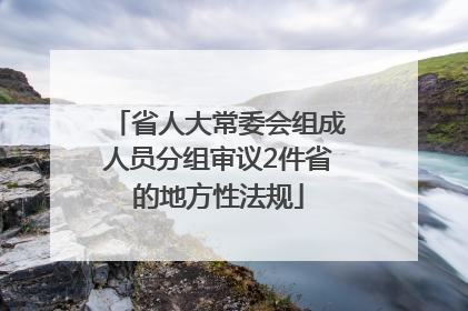省人大常委会组成人员分组审议2件省的地方性法规