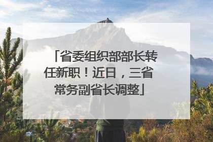 省委组织部部长转任新职！近日，三省常务副省长调整