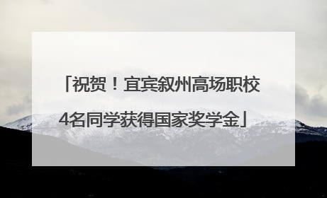 祝贺！宜宾叙州高场职校4名同学获得国家奖学金