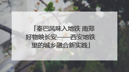秦巴风味入地铁 南郑好物映长安——西安地铁里的城乡融合新实践