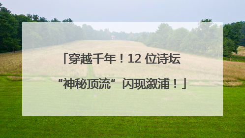 穿越千年！12 位诗坛“神秘顶流”闪现溆浦！