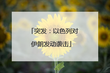 突发：以色列对伊朗发动袭击