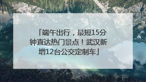 端午出行，最短15分钟直达热门景点！武汉新增12台公交定制车