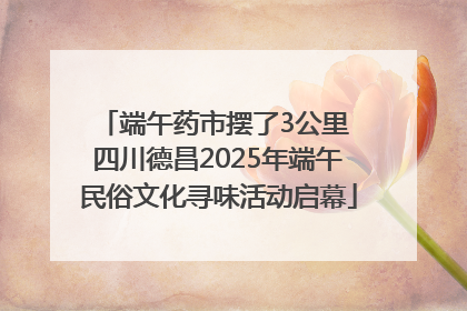 端午药市摆了3公里 四川德昌2025年端午民俗文化寻味活动启幕