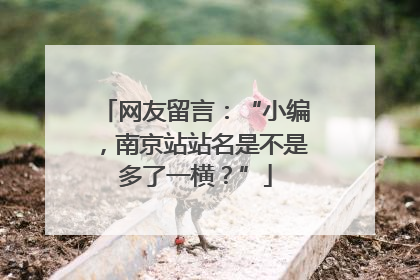 网友留言：“小编，南京站站名是不是多了一横？”