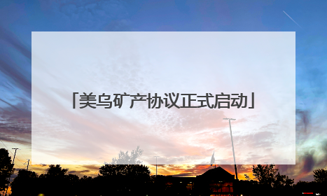 美乌矿产协议正式启动
