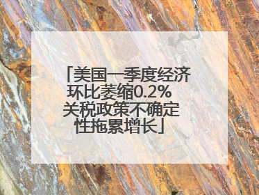 美国一季度经济环比萎缩0.2% 关税政策不确定性拖累增长