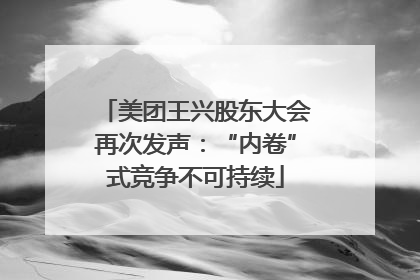 美团王兴股东大会再次发声：“内卷”式竞争不可持续