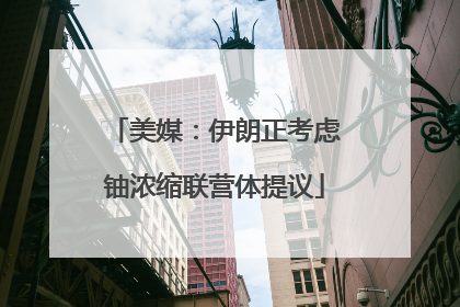 美媒：伊朗正考虑铀浓缩联营体提议