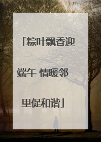 粽叶飘香迎端午 情暖邻里促和谐