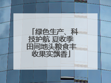 绿色生产、科技护航 夏收季田间地头粮食丰收果实飘香