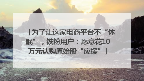 为了让这家电商平台不“休眠”，铁粉用户：愿意花10万元认购原始股“应援”