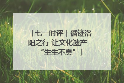 七一时评｜循迹洛阳之行 让文化遗产“生生不息”
