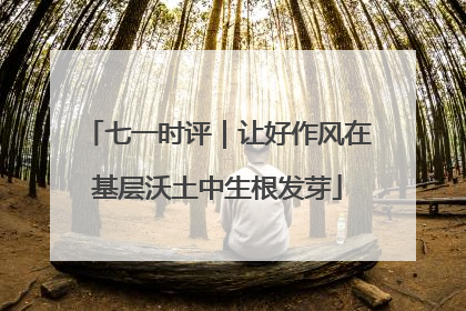 七一时评｜让好作风在基层沃土中生根发芽