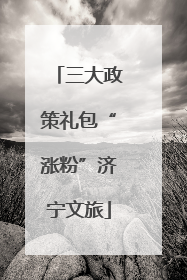 三大政策礼包“涨粉”济宁文旅