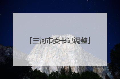 三河市委书记调整