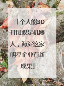 个人能3D打印双足机器人，海淀这家明星企业有新成果
