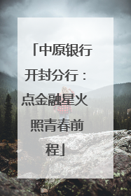 中原银行开封分行：点金融星火 照青春前程