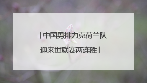 中国男排力克荷兰队 迎来世联赛两连胜