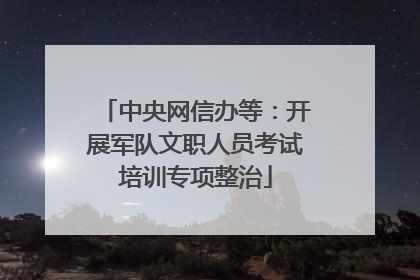 中央网信办等：开展军队文职人员考试培训专项整治