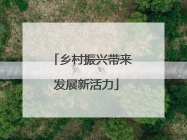 乡村振兴带来发展新活力